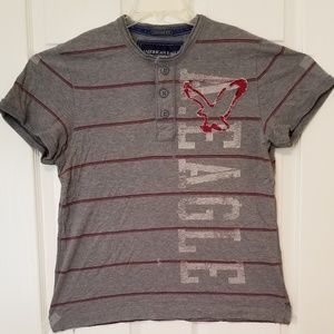 Red-Striped, Grey Shirt/Tee